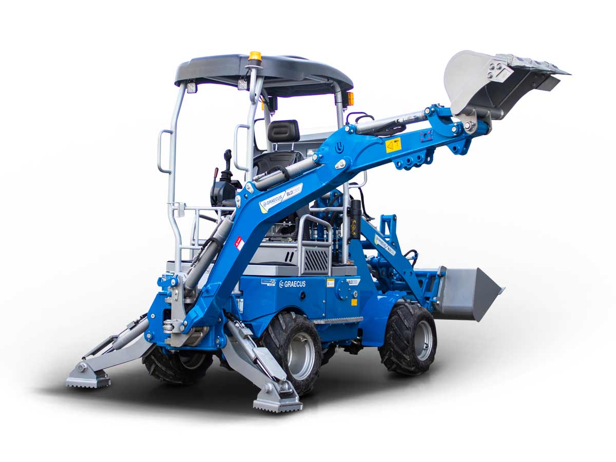 Мини артикулиран колесен товарач с багер 4×4 4WD BLD2300 - Image 5