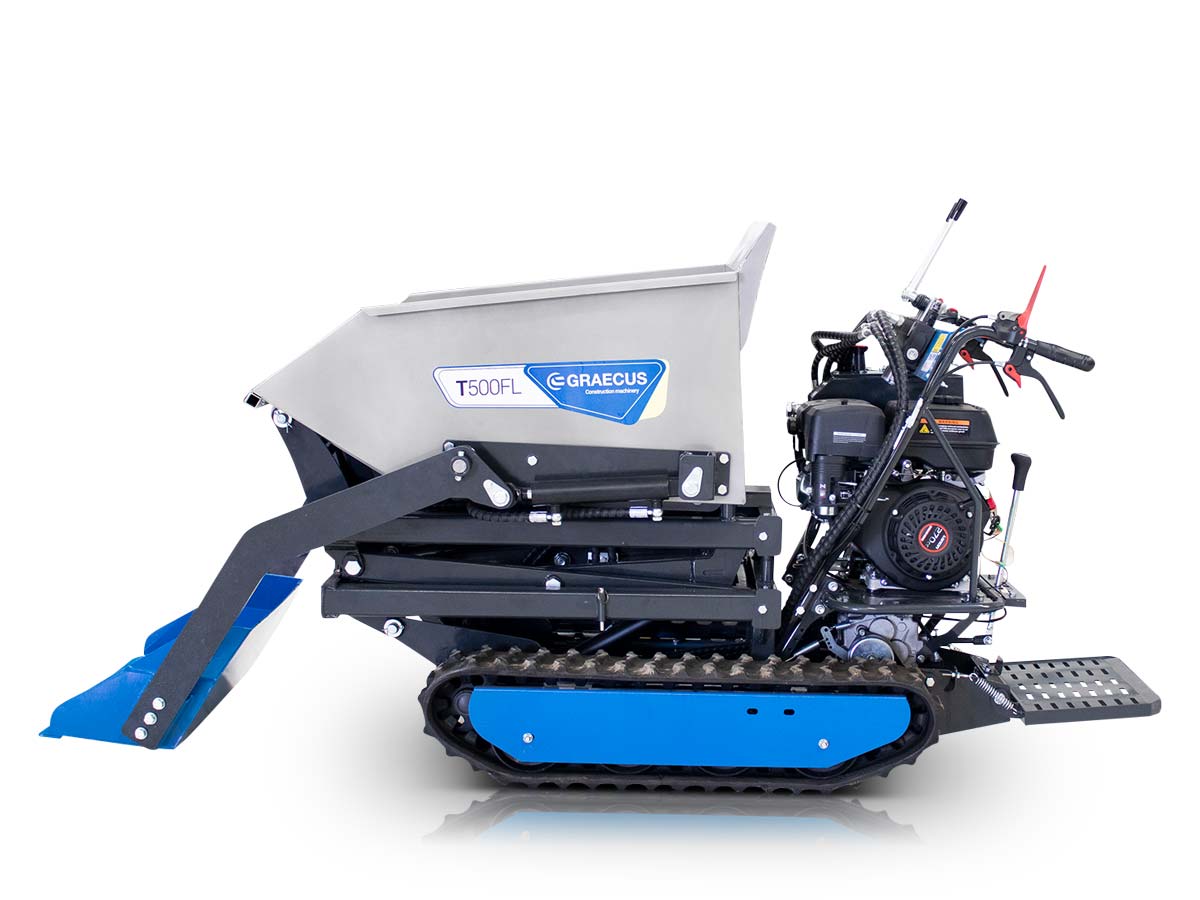 Tracked dumper with hydraulic tipping and front loader T500FL - Image 9