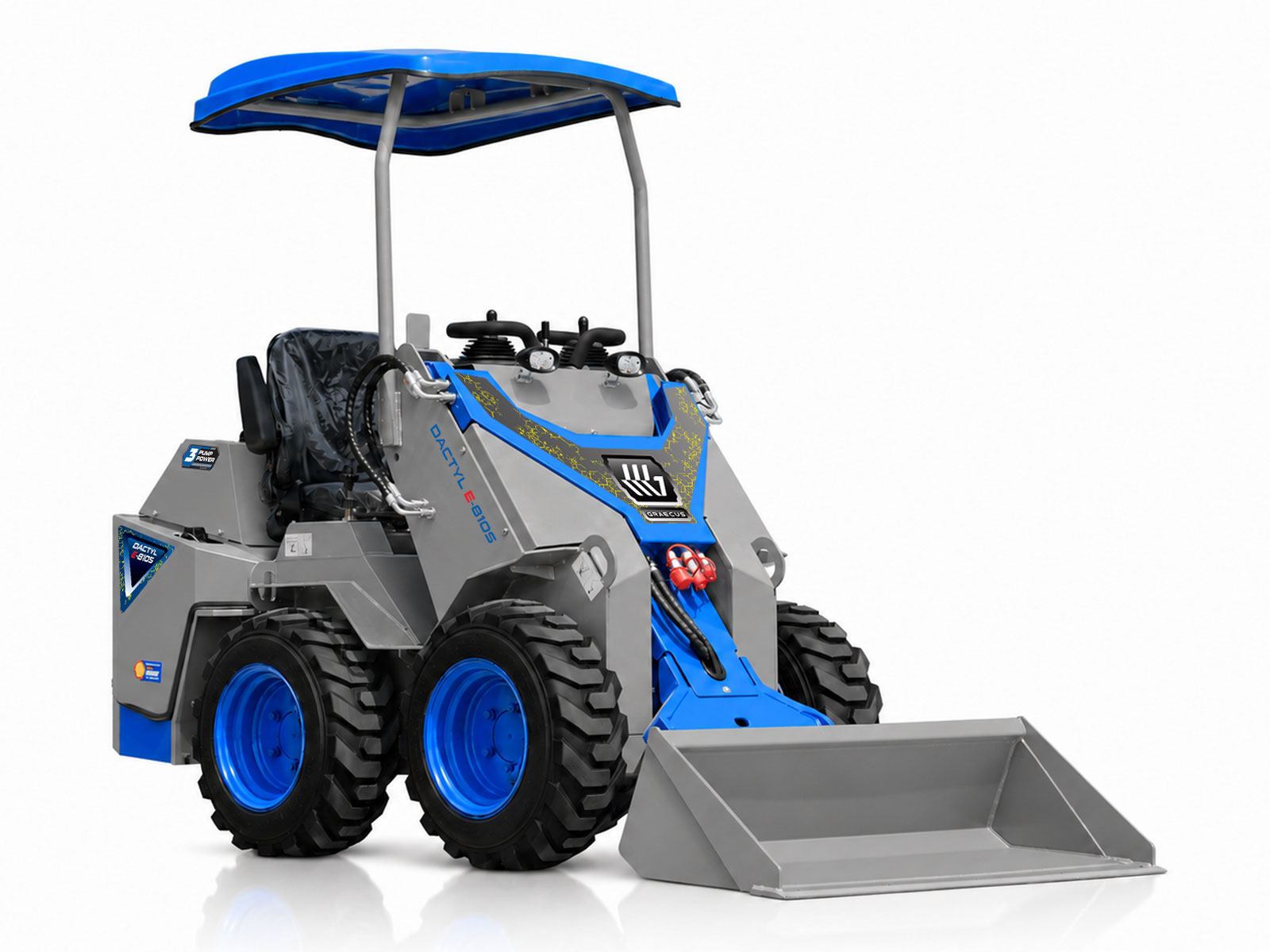 Mini Wheeled Loader with Operator Seat and Skid Steer Design for Maximum Maneuverability in Confined Spaces | DACTYL-Ε810S - Image 2